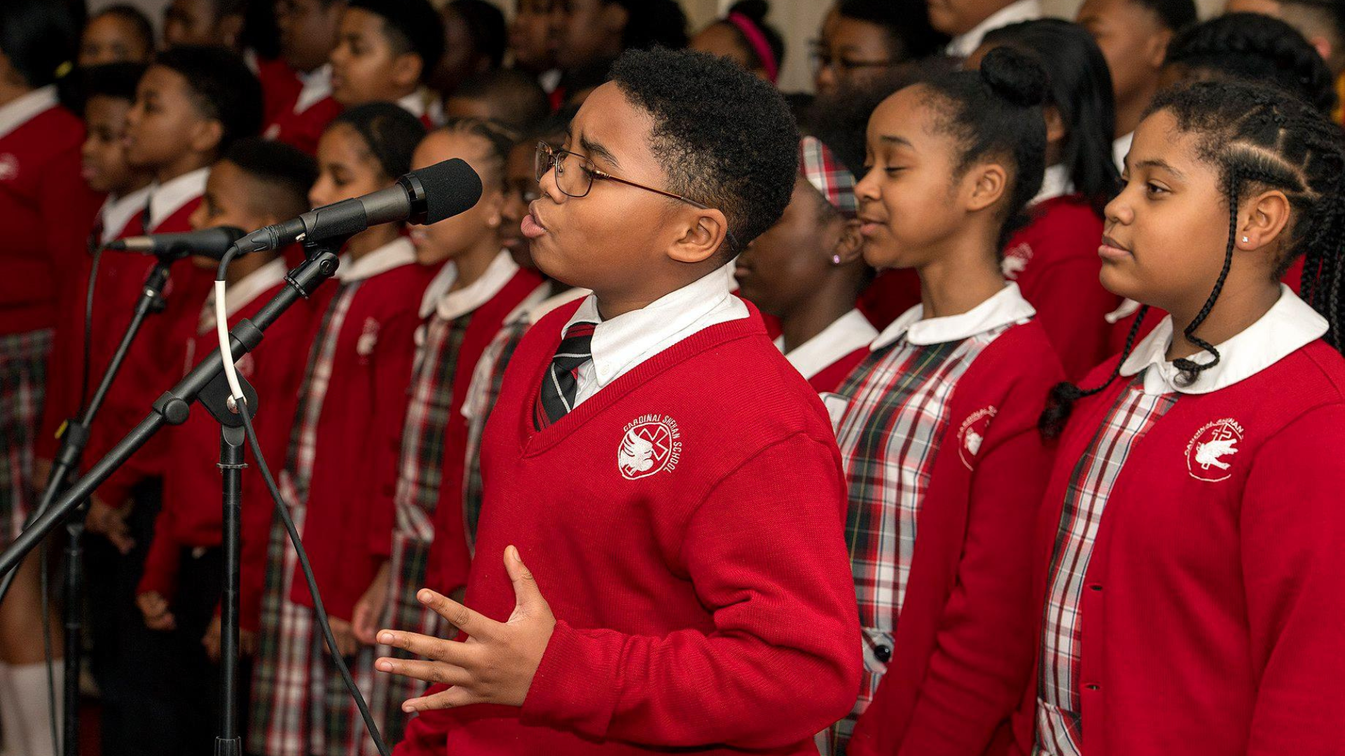 students from Cardinal Sheehan School